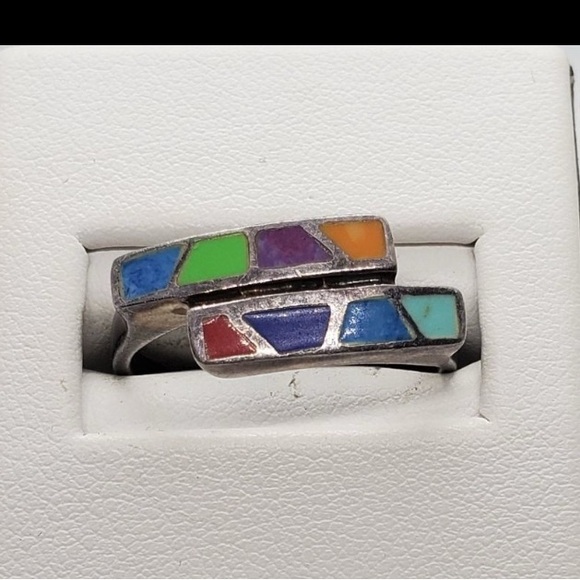 Jewelry - Colorful Mosaic Silver Ring
